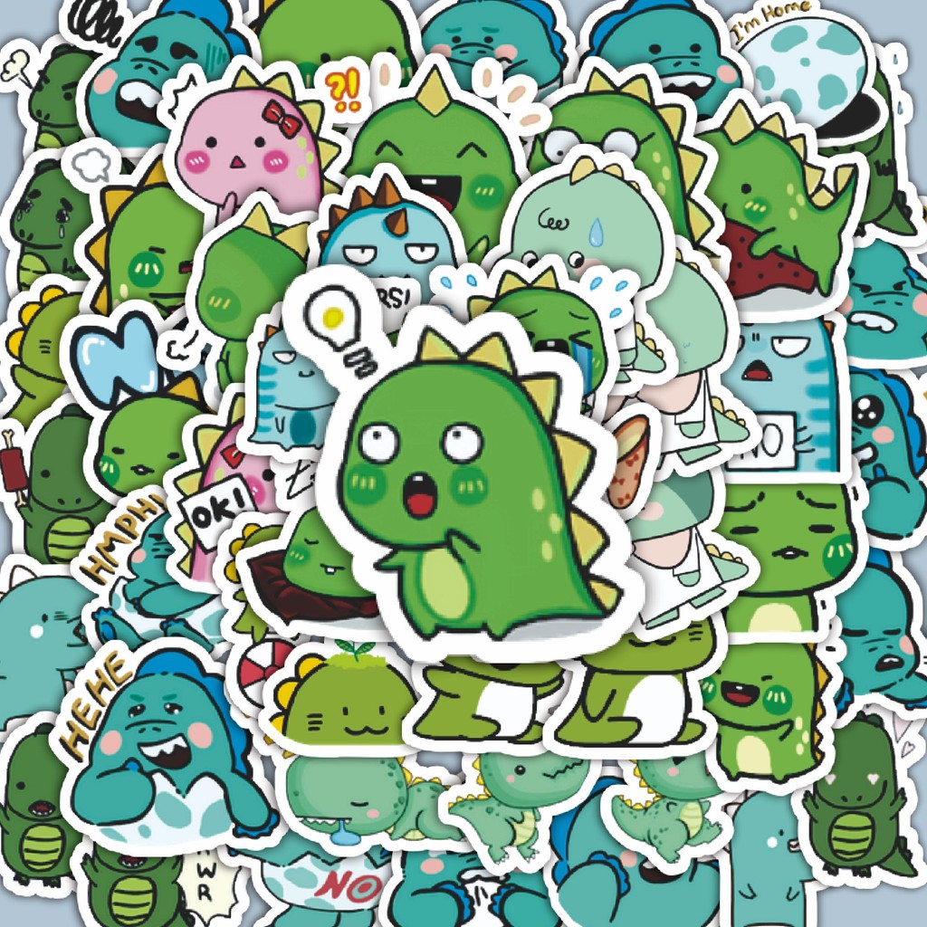 

100PCS Lucu Stiker Baby Funny Dinosaur 2 [Bayi Dinosaurus Lucu] Stiker Aesthetic Stiker Anti Air Stikers Berperekat Waterproof sticker decal buat Motor Helm Buku Journal Koper Casing HP Laptop Botol Minum Hadiah anak