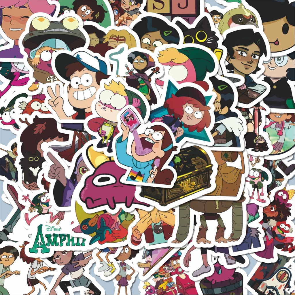 

100PCS Lucu Stiker Amphibia Series Stiker Aesthetic Stiker Anti Air Stikers Berperekat Waterproof sticker decal buat Motor Helm Buku Journal Koper Casing HP Laptop Botol Minum Hadiah anak