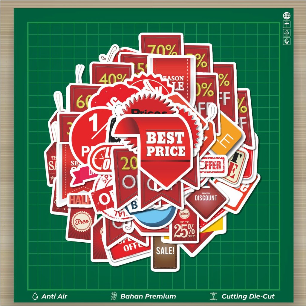 

HOT 50 PCS STIKER Stiker Discount Label Stiker Fashion Cars Decal Dingin Kartu Album Custom Vinyl Anti Air- Sticker Aesthetic Buku Journal Koper Casing HP Tablet Laptop Helm Motor Botol Minum