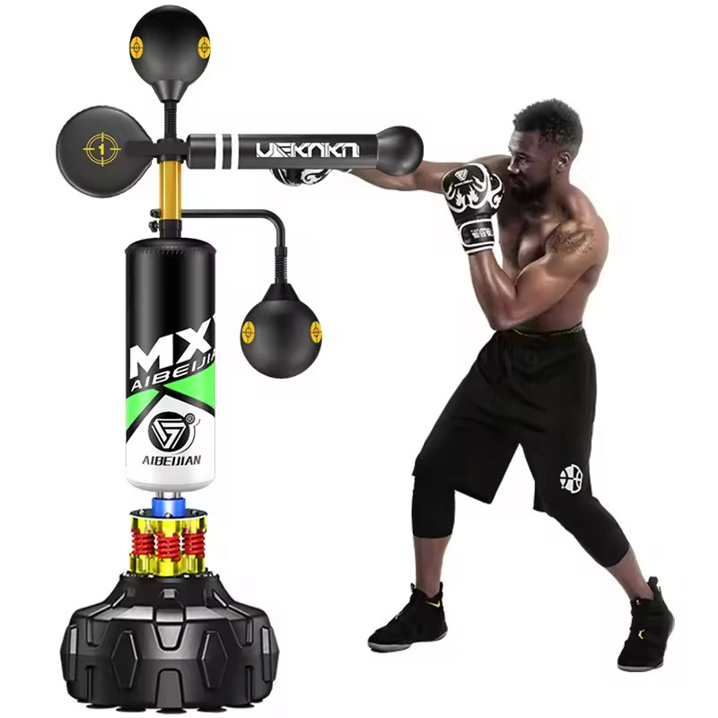 360° Boxing Speed Trainer Punching Bag Spinning Bar Training Boxing Ball With Reflex Bar Adjustable 