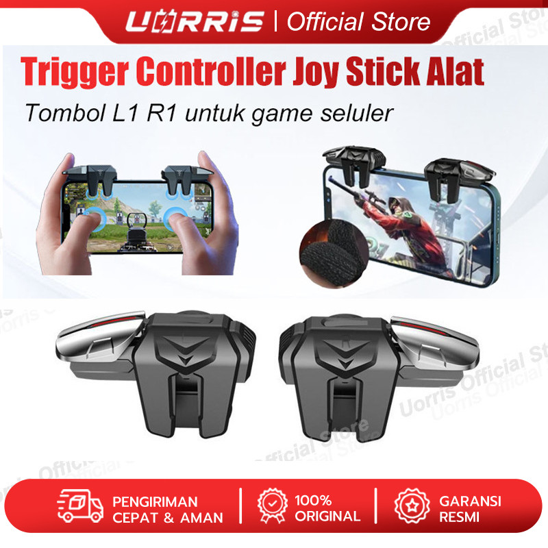 UORRIS G21 Trigger Controller Joy Stick Alat Bantu Tembak Shooter L1 R1 Tombol Untuk Gaming Handphon
