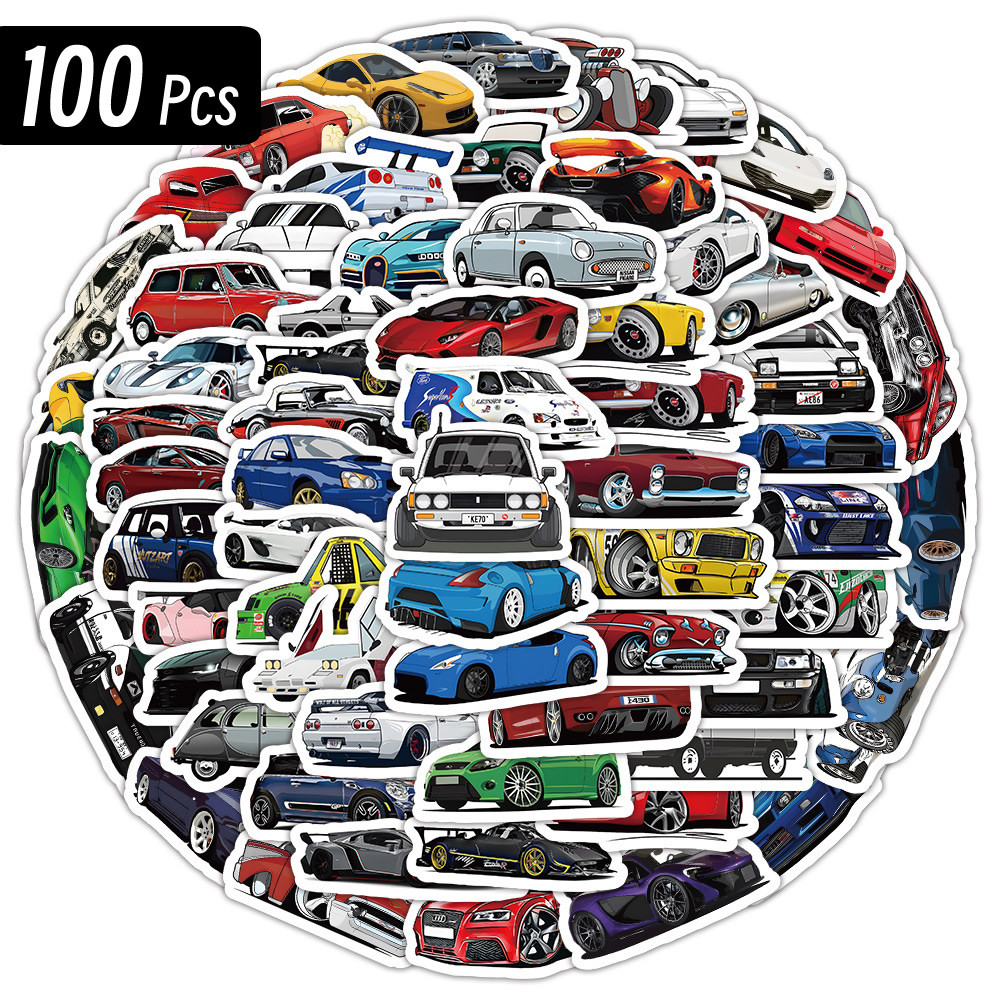 

10/50/100 Pcs Retrofit Racing Car Graffiti Stickers Laptop Guitar Luggage Bike Skateboard Waterproof Sticker Decal Kid Toy