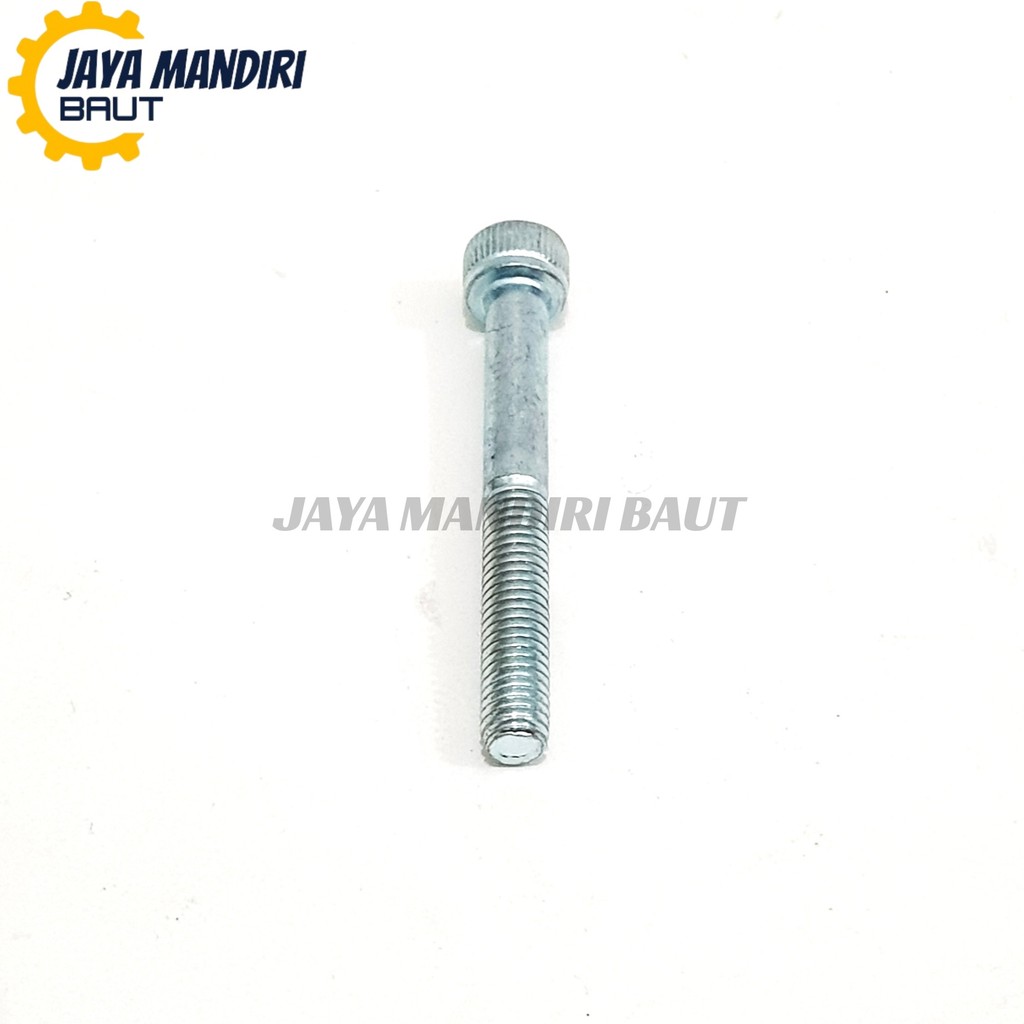Baut L Putih M6 x 50 Kunci L5 Drat Halus Ulir 10 6x50 Panjang 50mm Galvanis