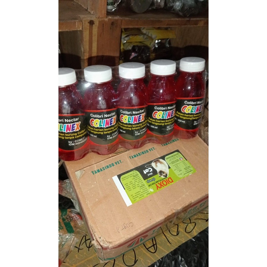 SEDIA NEKTAR MERAH RUDJAK COLINEX NECTAR PAKAN MAKANAN BURUNG KOLIBRI KONIN SOGON PEMAKAN MADU