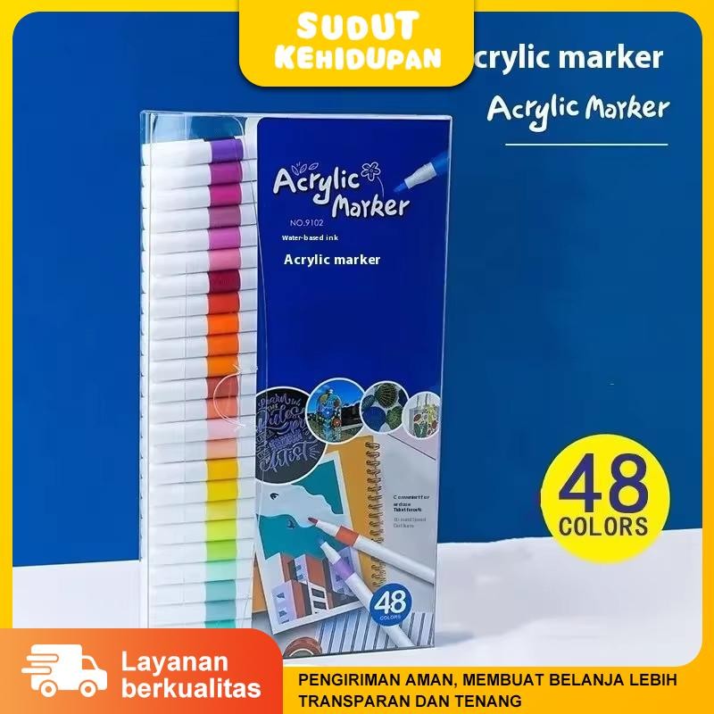 

Spidol Akrilik 80 Warna Marker Air Seni Manga Alat Gambar Profesional