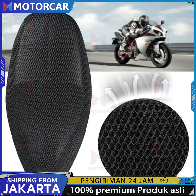 Sarung Jok Sepeda Motor Jaring 3D Bersirkulasi Antiselip Aksesori Bantalan Sarung Jok Skuter Sepeda 