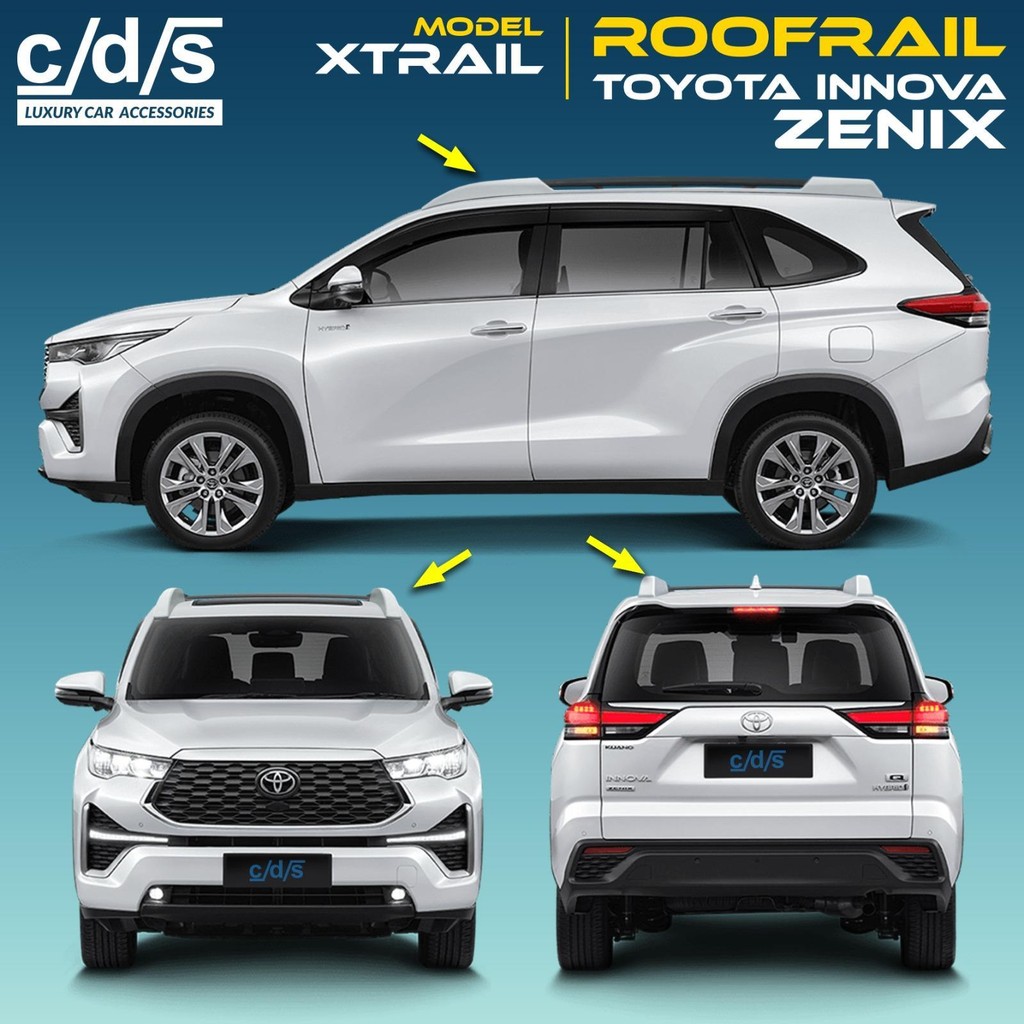 Roof Rail Model X-Trail With Cross Bar Toyota Innova Zenix 2022 CDS