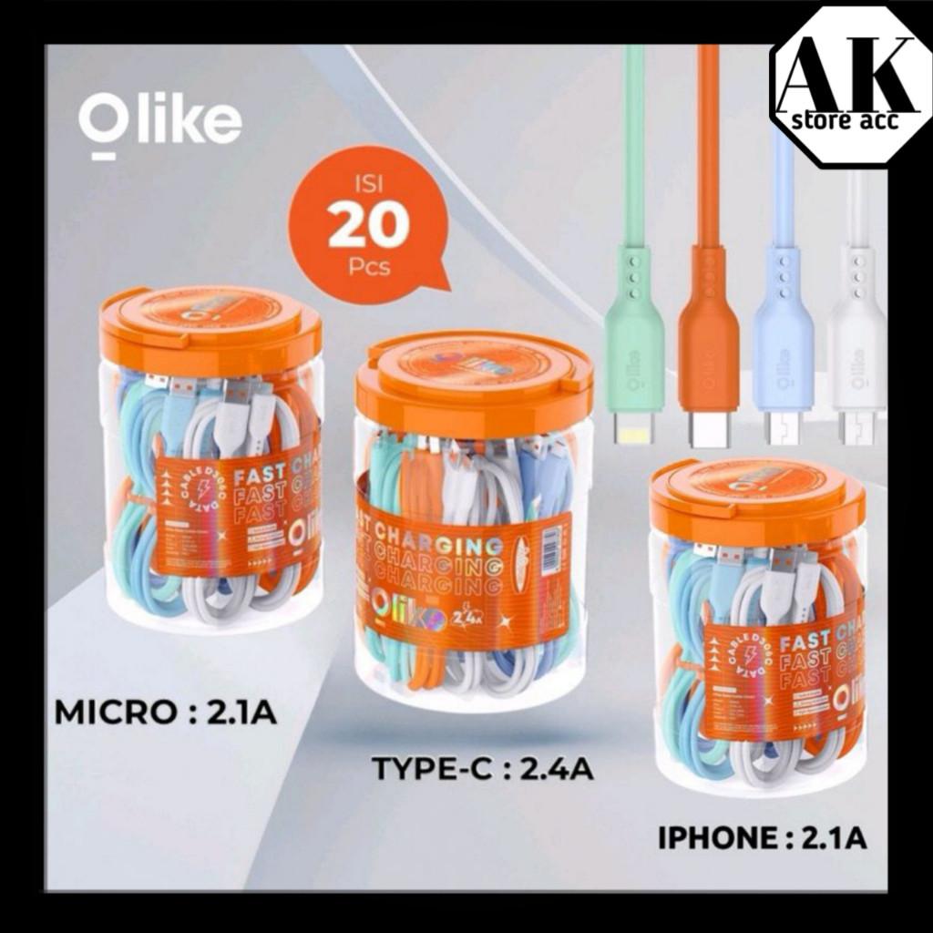 

(1 TOPLES) Kabel data OLIKE D306 Micro USB Type C isi 20pcs ORIGINAL GARANSI RESMI Terlaris