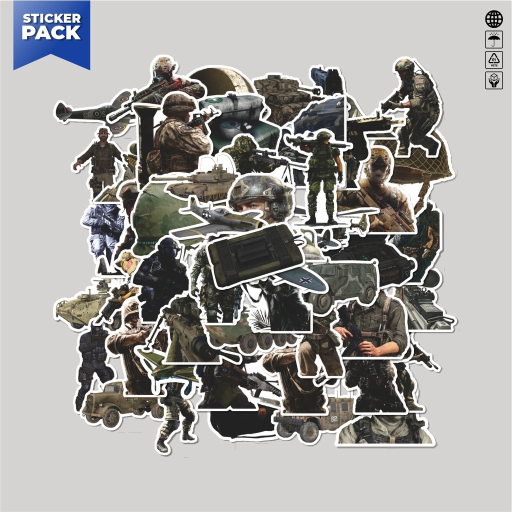 

[100PCS]Stiker Pack Stiker Military Enthusiast Series B [Seri Penggemar Militer] Aesthetic Vinyl Anti Air Dekorasi Sticker Laptop Buku Journal Koper Helm Casing HP Gitar Helm Skateboard