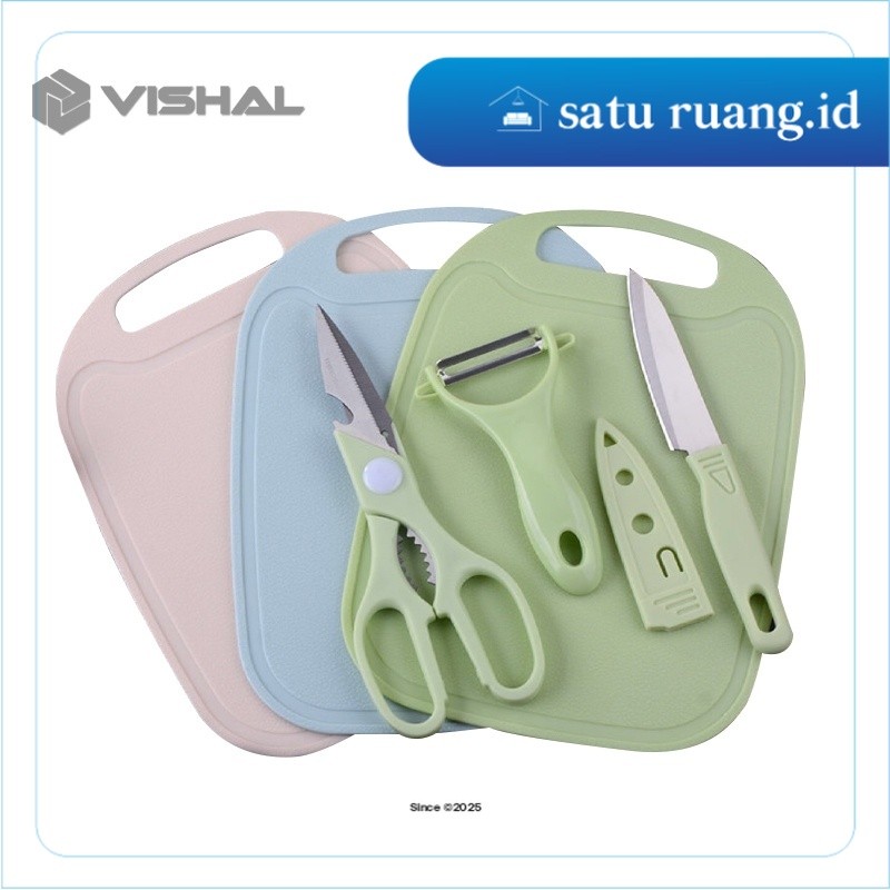 SatuRuang.Id -  4PCS PISAU SET Pisau Stainless Talenan Set Knife Pisau Buah - ANTI KARAT - VS-1807 (