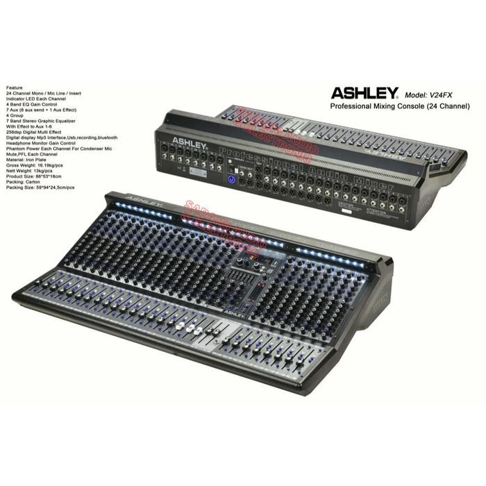 MIXER AUDIO ASHLEY V24FX V 24 FX ORIGINAL 24 CHANNEL