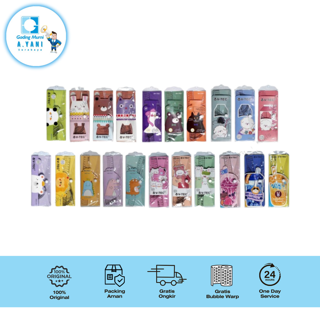 

V-TEC PENGGARIS MATEMATIKA SET 4 PCS /SET MOTIF ANAK