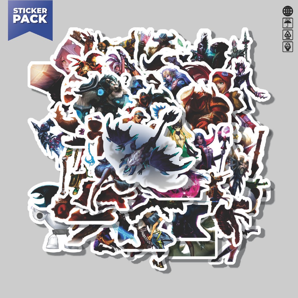 

[100PCS]Stiker Pack Stiker Kartun League Of Legends Skin 8 Aesthetic Vinyl Anti Air Dekorasi Sticker Laptop Buku Journal Koper Helm Casing HP Gitar Helm Skateboard