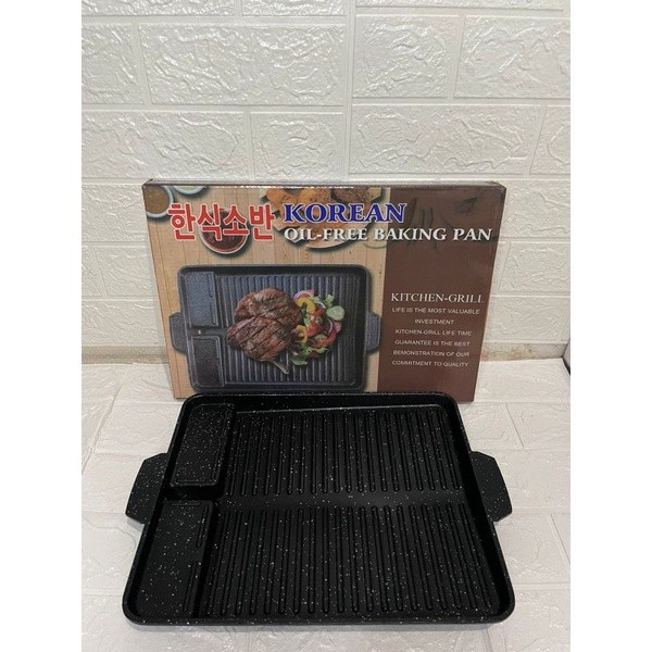 Grill pan Bulgogi pan wajan anti lengket panci grill