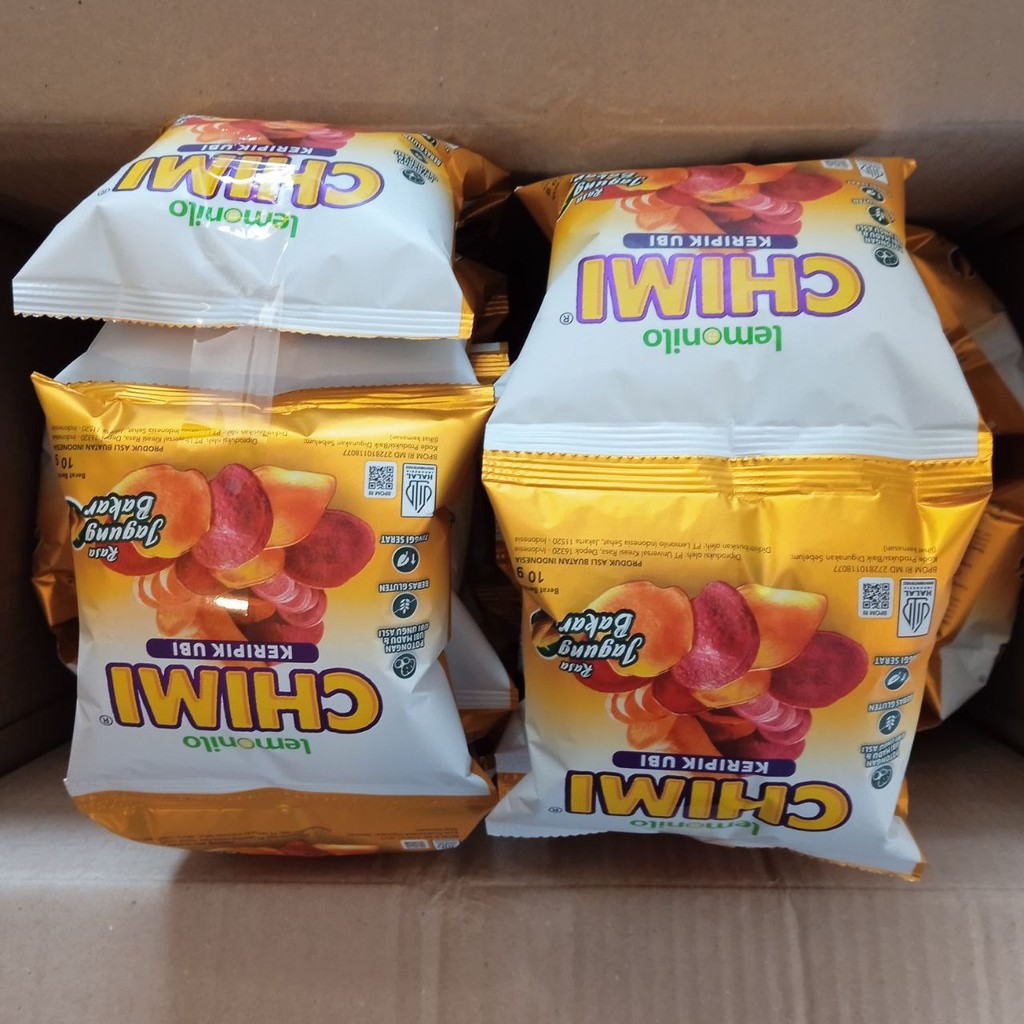 

CHIMI Lemonilo Chimi Keripik Ubi Jagung Bakar 1 DUS ISI 6 RENTENG