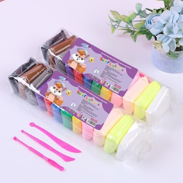 

Aimilo - Clay Mainan Edukasi Anak Isi 12 PCS Clay Mainan Sensorik Anak Warna Aman dan Tidak Beracun - Malam Mainan Anak - Clay 12 PCS