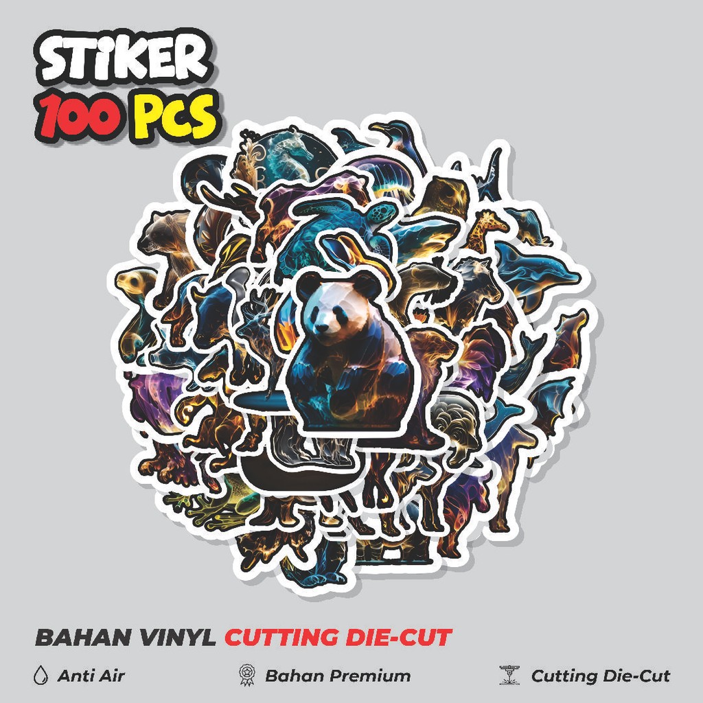 

Terbaru! 50 pcs Stiker Animal Abstract Series Dekorasi Lucu Kreatif untuk Notebook, Skateboard, HP