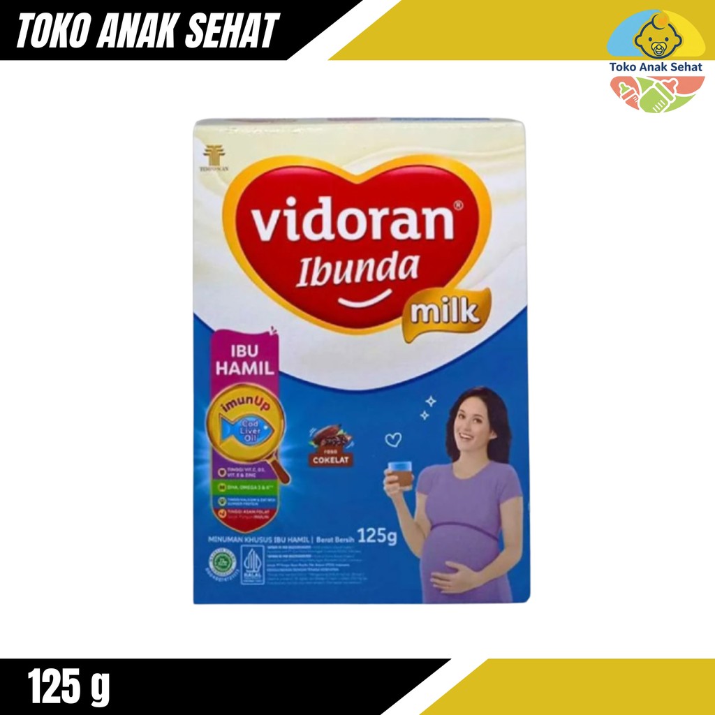 VIDORAN Bunda Susu Ibu Hamil 125gr Rasa Coklat Kaya Nutrisi Untuk Tumbuh Kembang Janin ASB