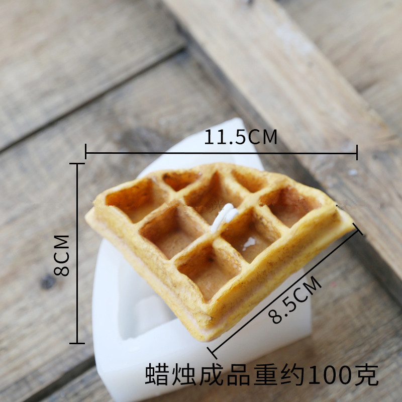 

Waffle Candle Silicone Molds Simulation Ice-cream Shape Fragrance Handmade Aromatherapy Candle Making Wax Mold