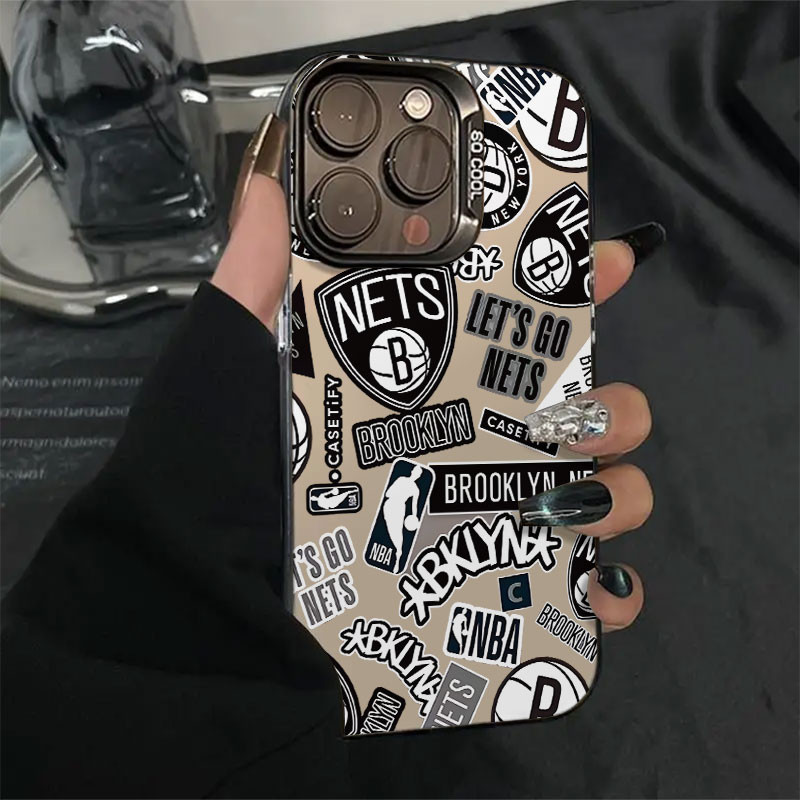Premium Matte Hard Casing hp iPhone 15 pro max Casing Ponsel Buram IMD Tema olahraga bola basket uni