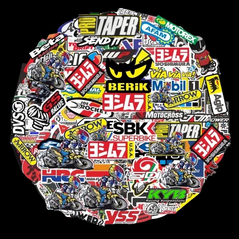 

40/80pcs Car Bike Helmet Tank Racing Sponsor Logo Set Motorcycle Stickers Moto For Honda Yamaha Kawasaki Suzuki Motocross Decals