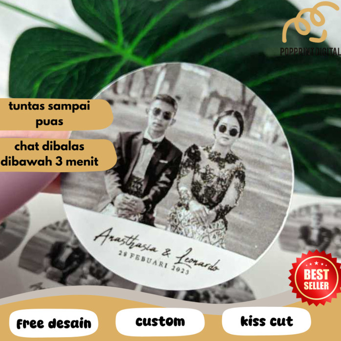 

PpD 2-4 Stiker Wedding Souvenir Sticker Custom Ucapan Nikah Acara Pernikahan Free Desain