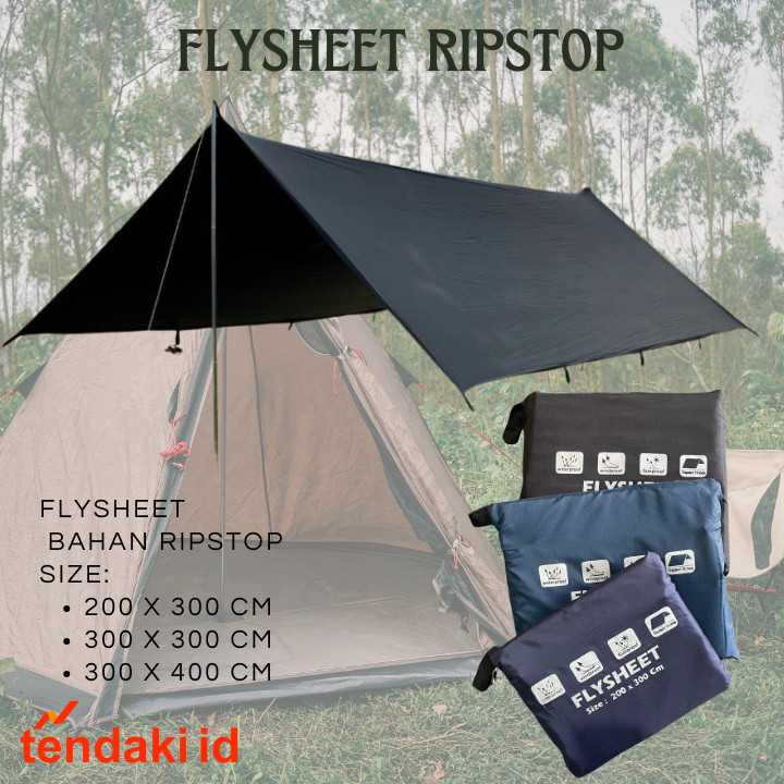 Flysheet Tenda Waterproof 3x4 Atap Tenda Outdoor Tiang Flysheet Tenda Outdoor Flysheet Lokal 3x4 met