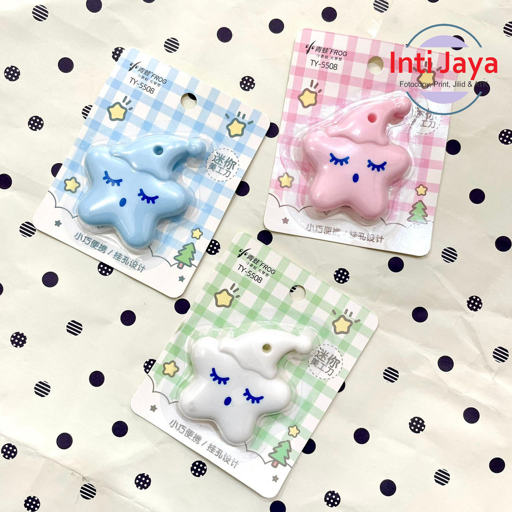 

Cutter Mini Lucu Bentuk Bintang Cutter Portable Warna Pastel