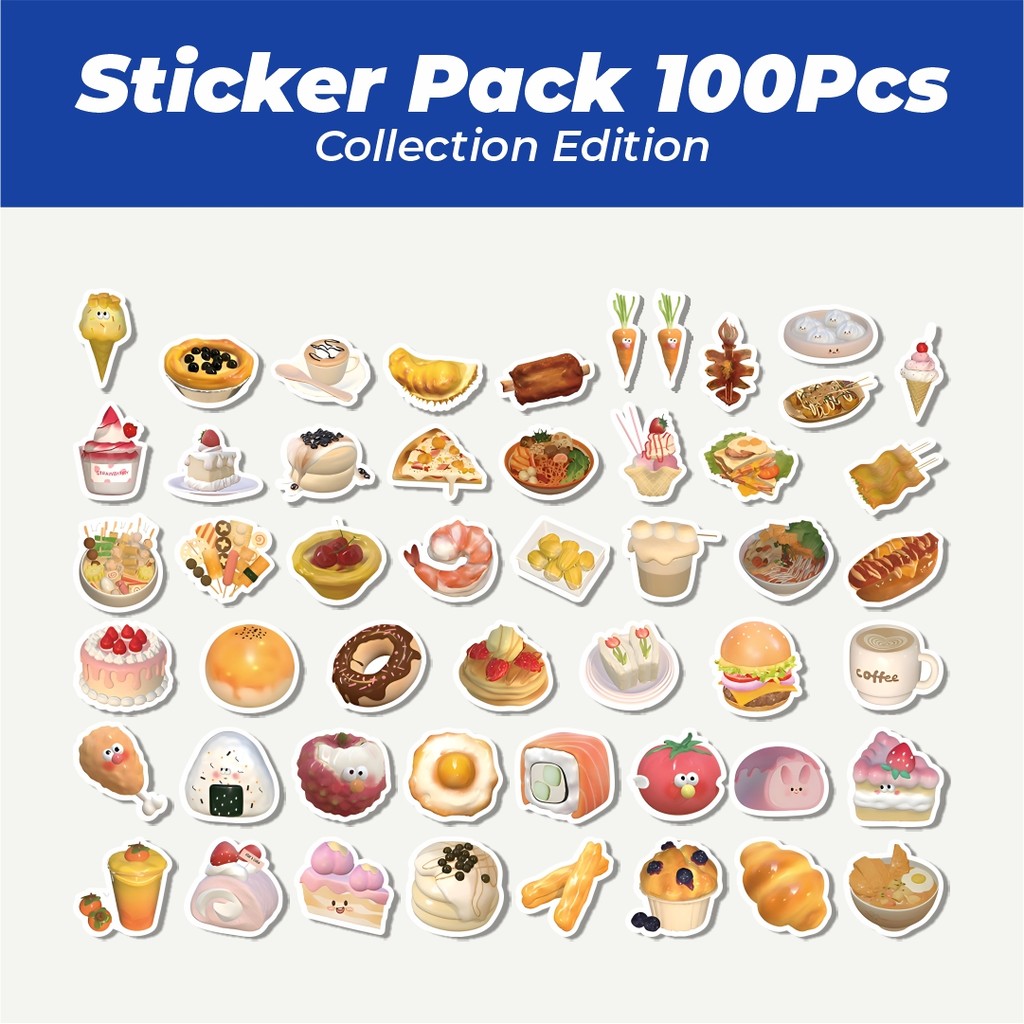 

Hot Stiker Cute Cartoon 3D Food [Makanan 3D Kartun Lucu] Lucu Anti Air Stikers Berperekat Waterproof Sticker Decal Buat Motor Helm Buku Journal Koper Casing HP Laptop Botol Minum