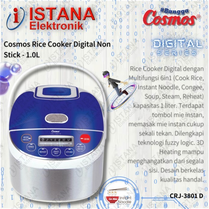 COSMOS MAGIC COM/RICE COOKER DIGITAL 1 LITER CRJ-3801D