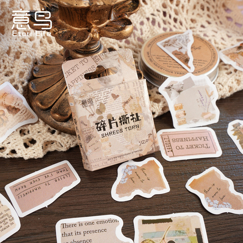 

【MAPLESOL】46Pcs OLD LETTER Deco DIY Scrapbook Stiker Jurnal Diary Planner Kotak - B0491