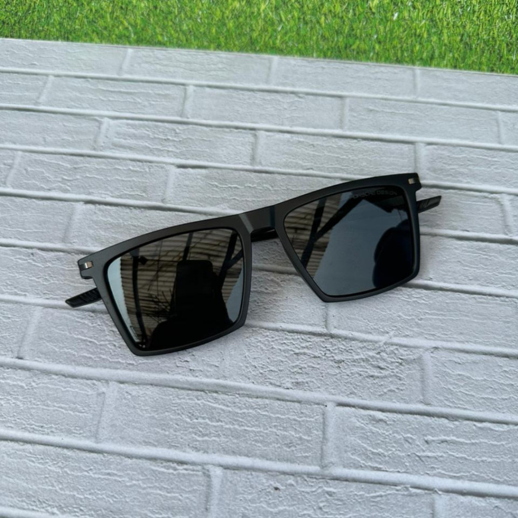New Sunglasses Porsche Design Flex Lensa Polarized Persegi Panjang glasses hitam Eyewear Bingkai Pen
