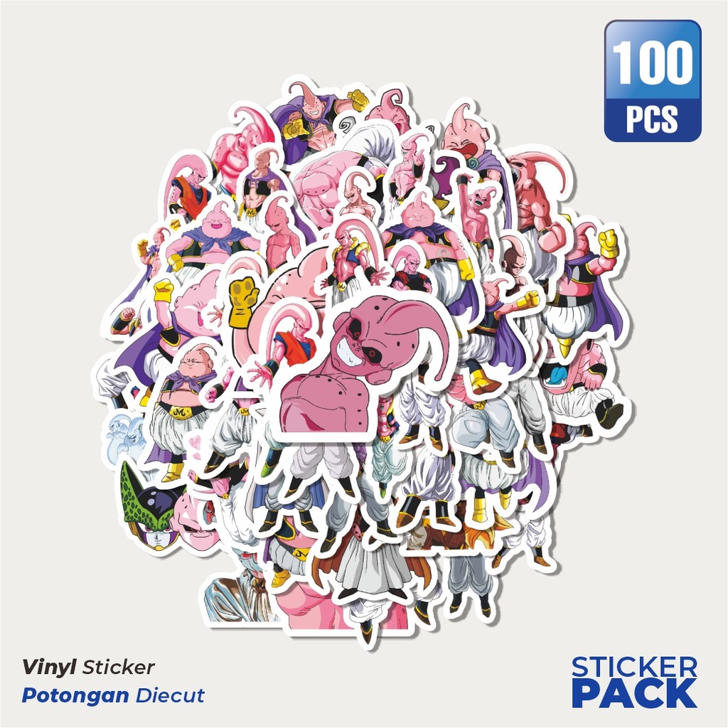 

Super Hemat! 100 PCS Stiker Stiker Anime Series Dragon Ball Character Majin Buu Waterproof Aesthetic- Untuk Laptop, Motor, dan Helm - Paper Stationery Pack