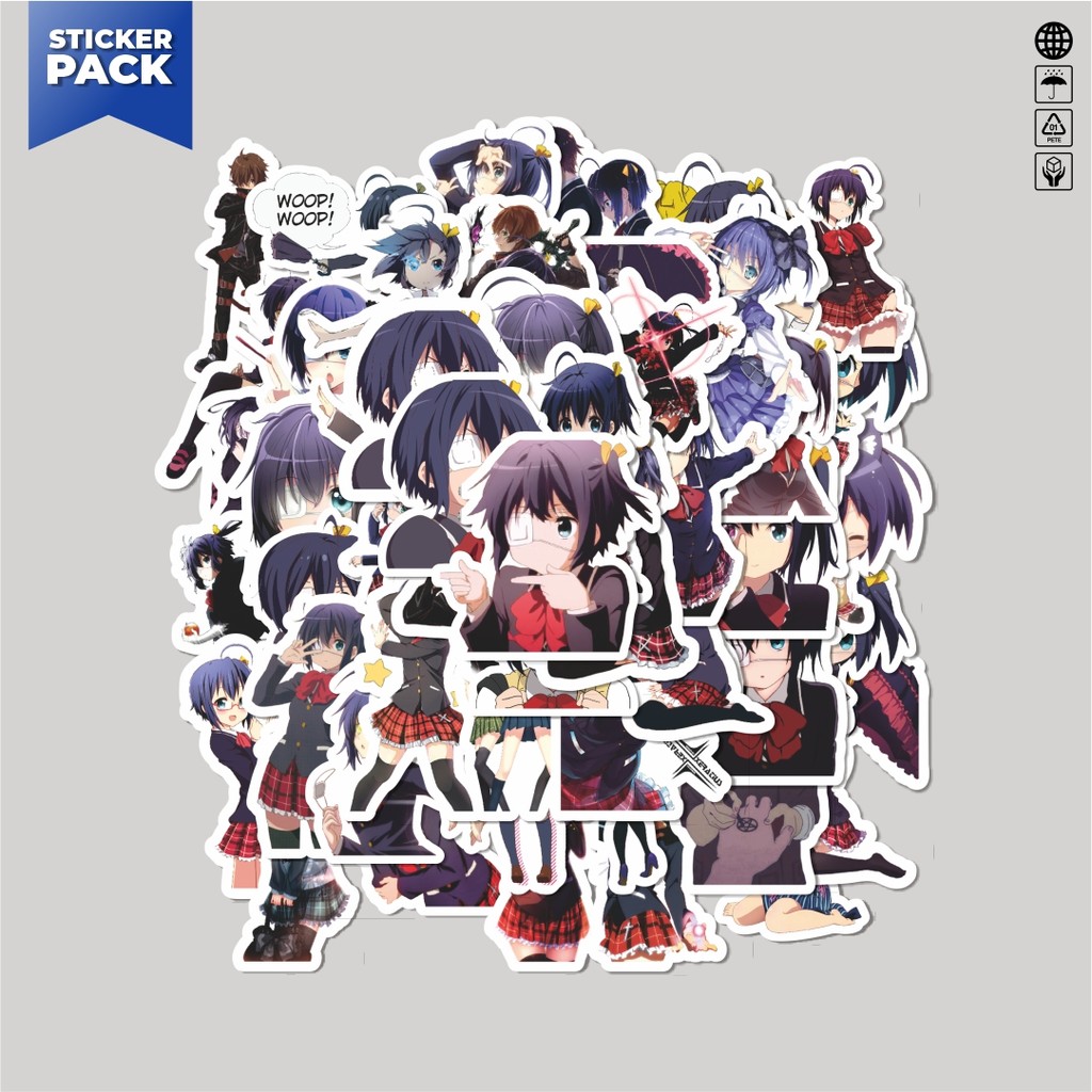 

[100PCS]Stiker Pack Stiker Anime Series Chunibyo Demo Koi Ga Shitai Character Rikka Aesthetic Vinyl Anti Air Dekorasi Sticker Laptop Buku Journal Koper Helm Casing HP Gitar Helm Skateboard