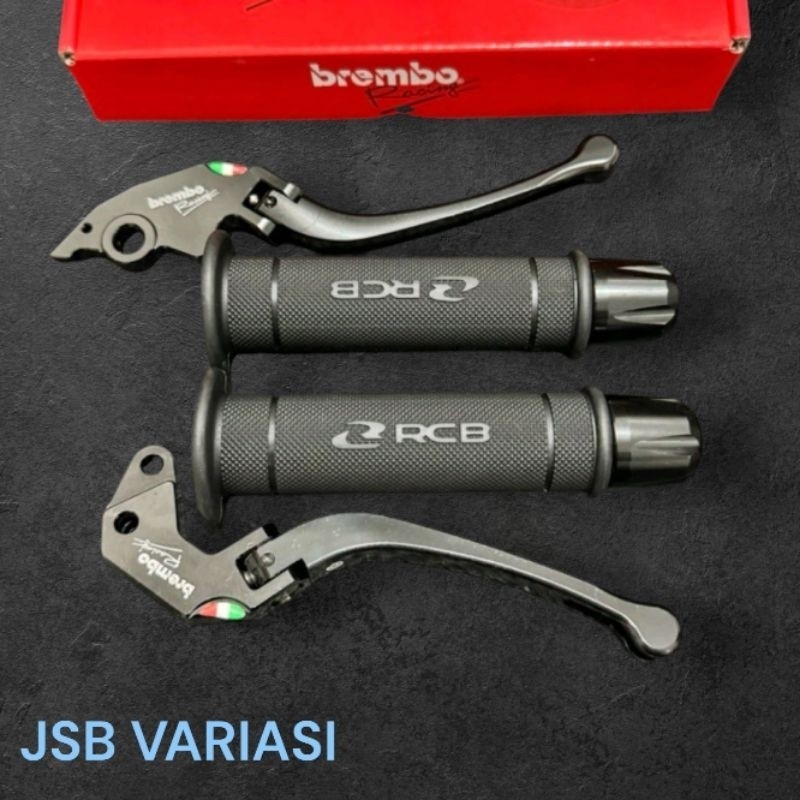 Paket 3in1 Handle Rem Lipat + Handgrip RCB HG55 + jalu stang CNC / Stylo 160 CBS Vario 160 CBS Vario
