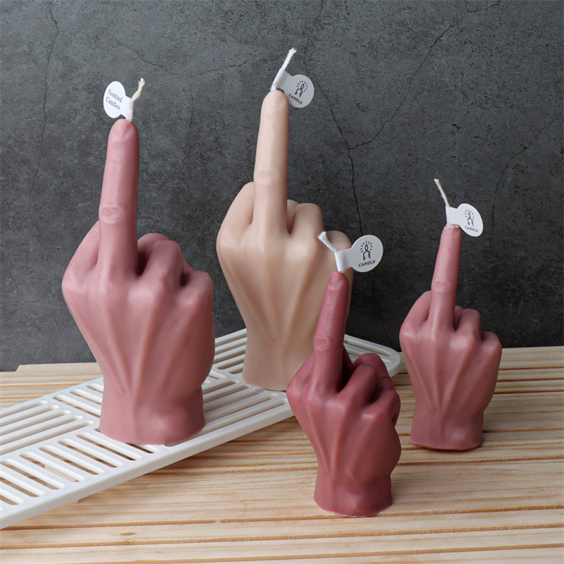 

Middle Finger Gesture Finger Candle Silicone Mold DIY Aromatherapy Plaster Art Soap Resin Crafts Making Tools Home Decoration