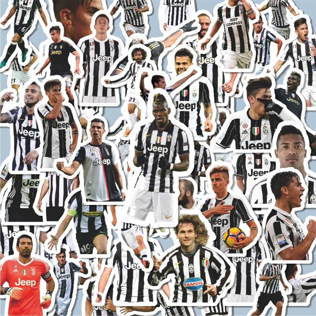 

100PCS Lucu Stiker Football Series Juventus FC Stiker Aesthetic Stiker Anti Air Stikers Berperekat Waterproof sticker decal buat Motor Helm Buku Journal Koper Casing HP Laptop Botol Minum Hadiah anak