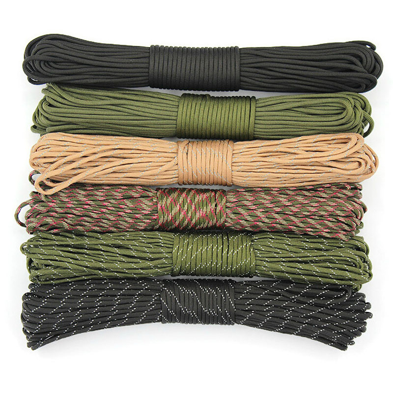 

Army Green Black Paracord 550 Climbing Lanyard Tent Rope 4mm 7 Stand Knife Lanyard Paracord Survival Bracelet For Hiking Camping