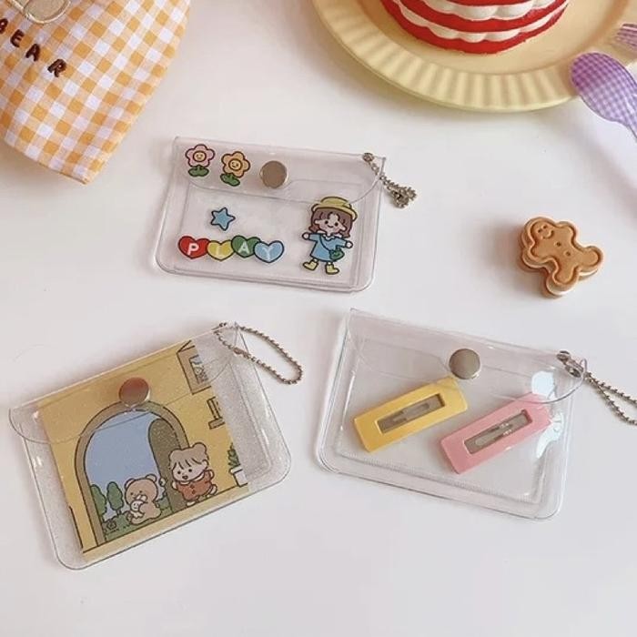 

Promo cute korean style transparent wallet card holder bling dompet kartu - Transparent