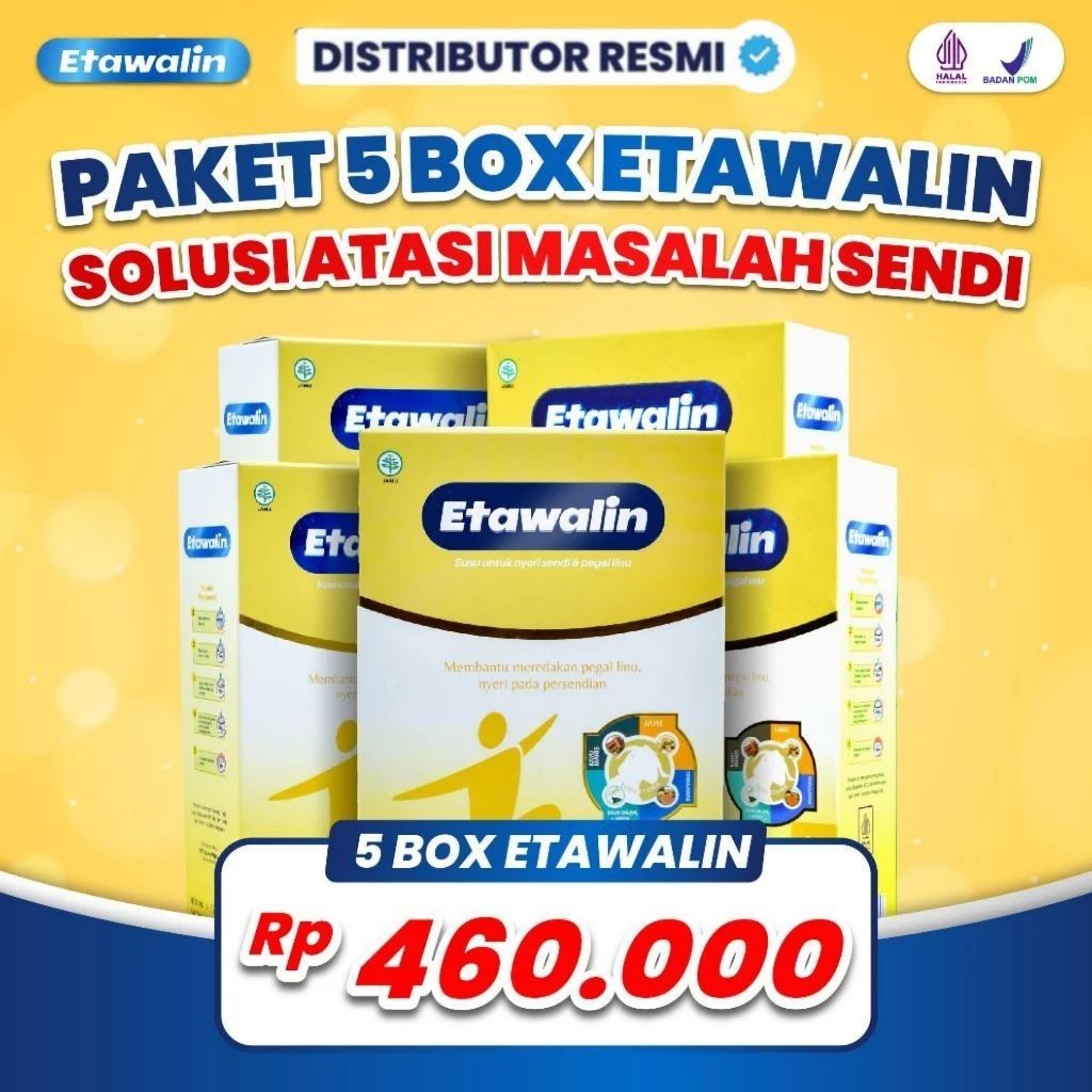 

5 Box ETAWALIN Paket Hemat Original Susu Herbal Etawa Herbal Nyeri Sendi Asam Urat