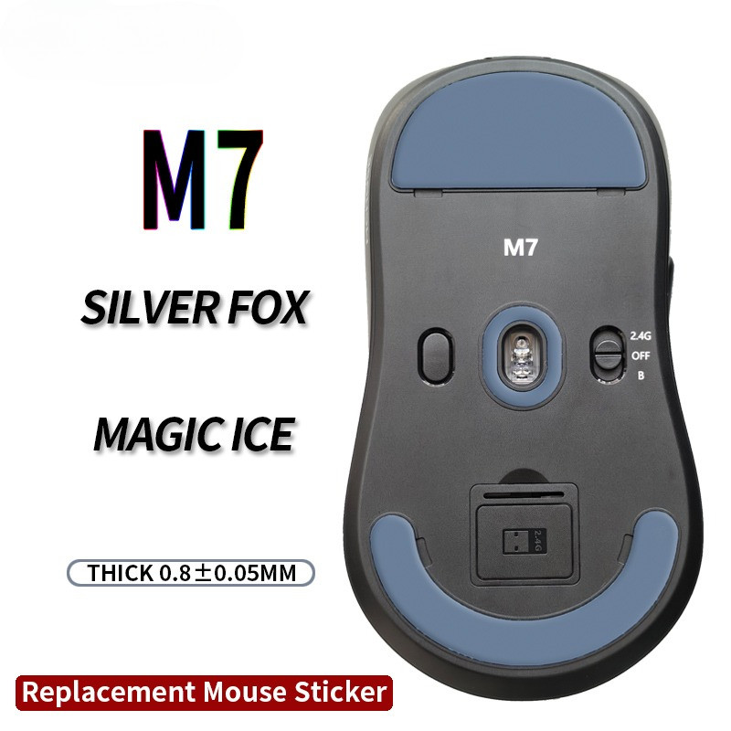 

Unusual Way Sports Mouse Sticker Feet MCHOSE M7 Pro Cambered Surface PTFE Anti Collapse Magic Ice Silver Fox
