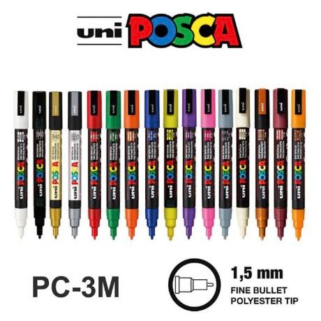 

Uni POSCA PC-3M Marker Pen - Fine Tip PART 2 - Dark Red