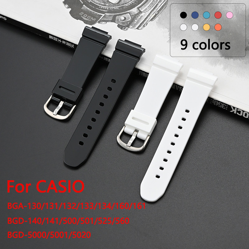 Strap for Casio BABY-G BGA-130/131/160 BGD-140/560 BGD-5000/5020 Replacement Watch Band Women TPU Re