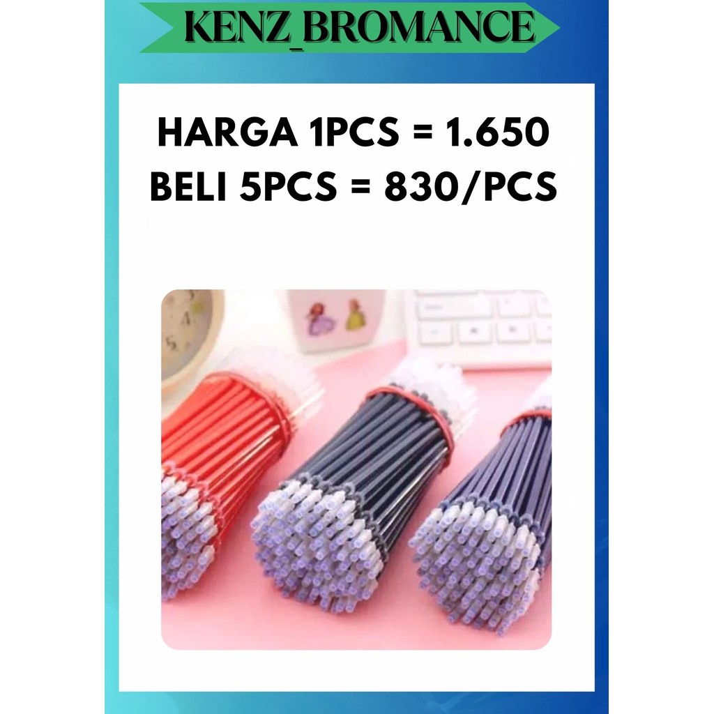 

KENZ REFILL TINTA PENA GEL PULPEN BOLPOIN PEN CAIR 0.5 MM HITAM / BIRU / MERAH