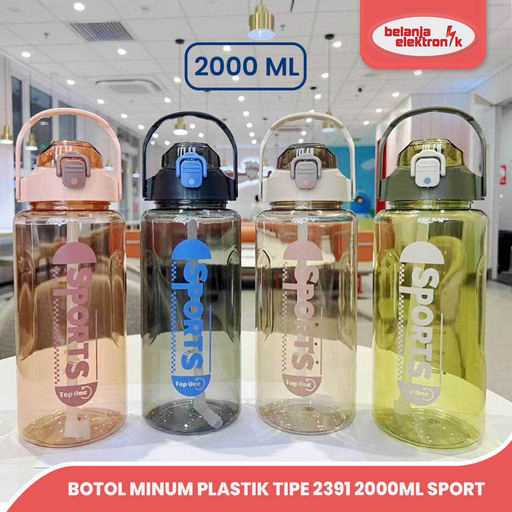 BOTOL MINUM PLASTIK BOTOL BENING TRANSPARAN 2000ML TIPE 2391 SPORTS