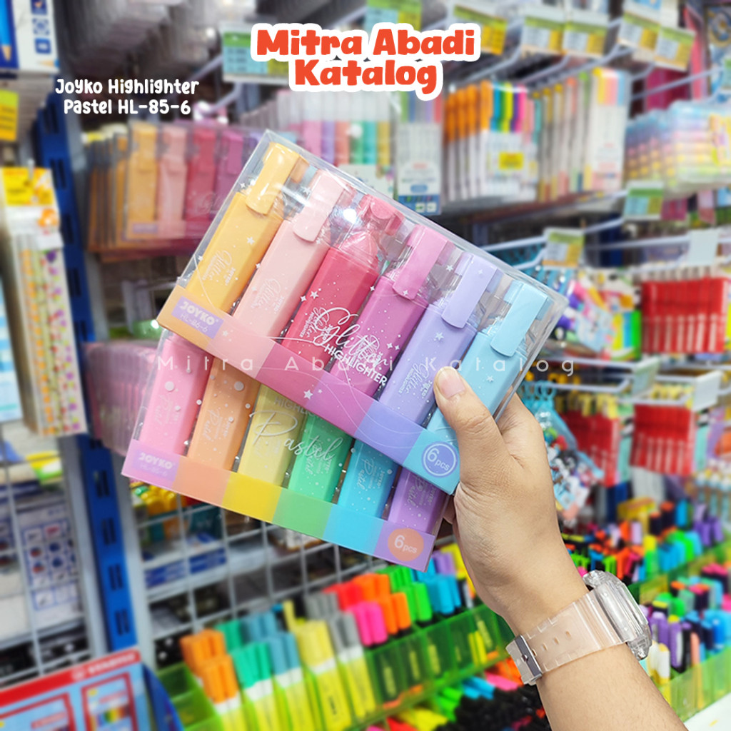 

(6 PCS) HIGHLIGHTER PASTEL JOYKO HL-85-6 / PENANDA WARNA STABILO ISI 6 / STABILO MURAH