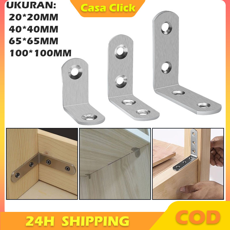 Siku L Stainless Steel/ Siku Ambalan Dinding/Bracket Siku//Bracket Siku Silver Stainless Ambalan Rak