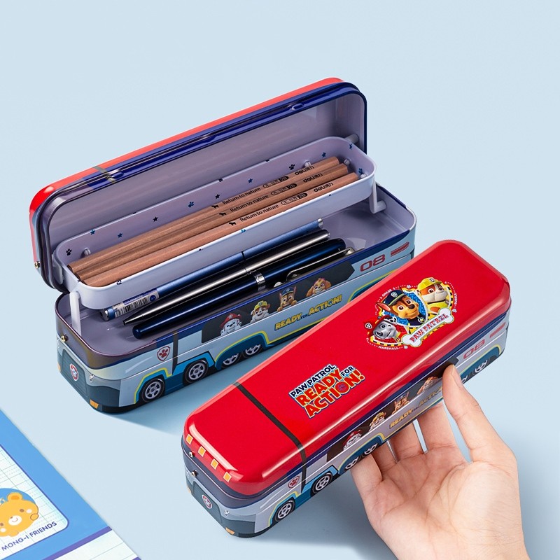

PAW Patrol Storage Stationery Original Automobile Pen Case School Supplies Multi-functional 3 Floors For Students Learning Gift