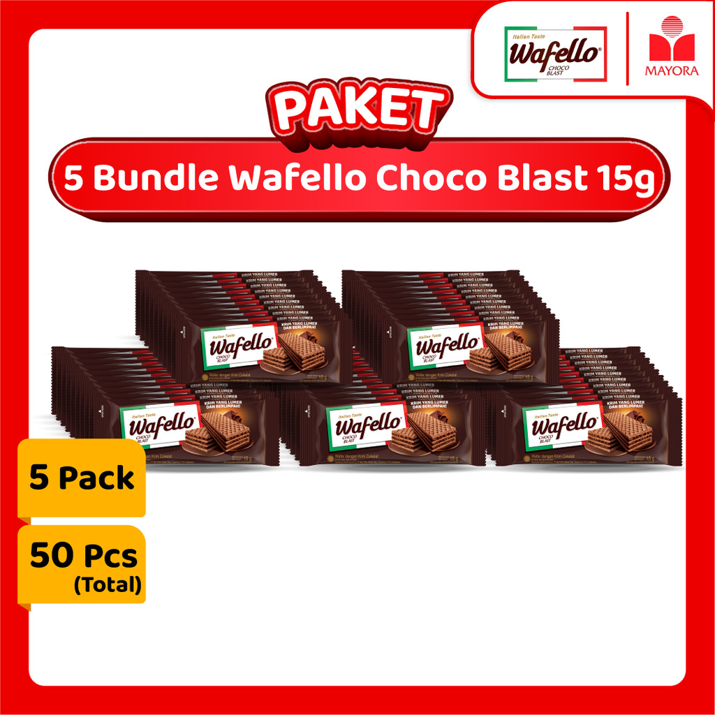 

Paket 5 Bundle Wafer Wafello Choco Blast 15 Gram