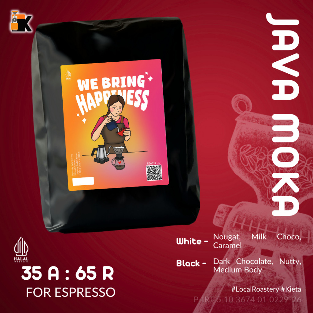 

NEW SALE Kieta Roastery - Biji Kopi Java Moka Blend 35% Arabika 65% Robusta 1kg / Bubuk Arabica Roasted Coffee Bean Espresso